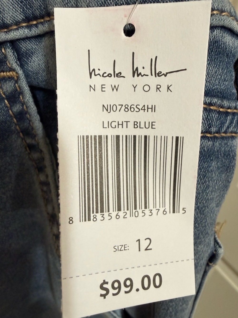 Nicole Miller Flex Denim Jeans Sz 12 Light Wash High Rise Bootcut Stretch NWT - Picture 5 of 15